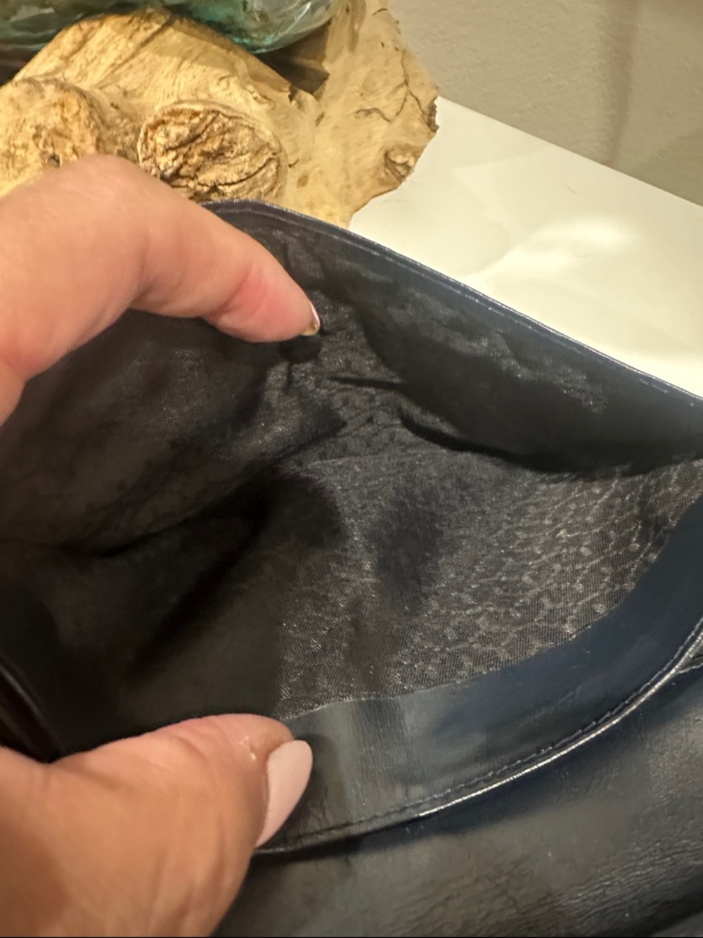 Celine Vintage Navy Monogram Clutch Wallet - Picture 5 of 8